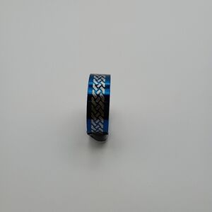 Stainless Steel Blue and Silver Men's Ring Band U.S Size 9